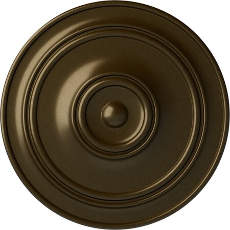 Ekena Millwork Small Classic Ceiling Medallion (Fits Canopies up to 10"), Hand-Painted Brass, 40 1/4"OD x 3 1/8"P CM40CLBRS